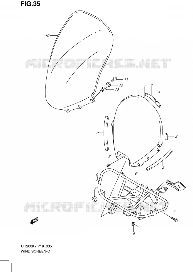WINDSCREEN Suzuki SCOOTER 200 BURGMAN 2007  UH200K7(P19)