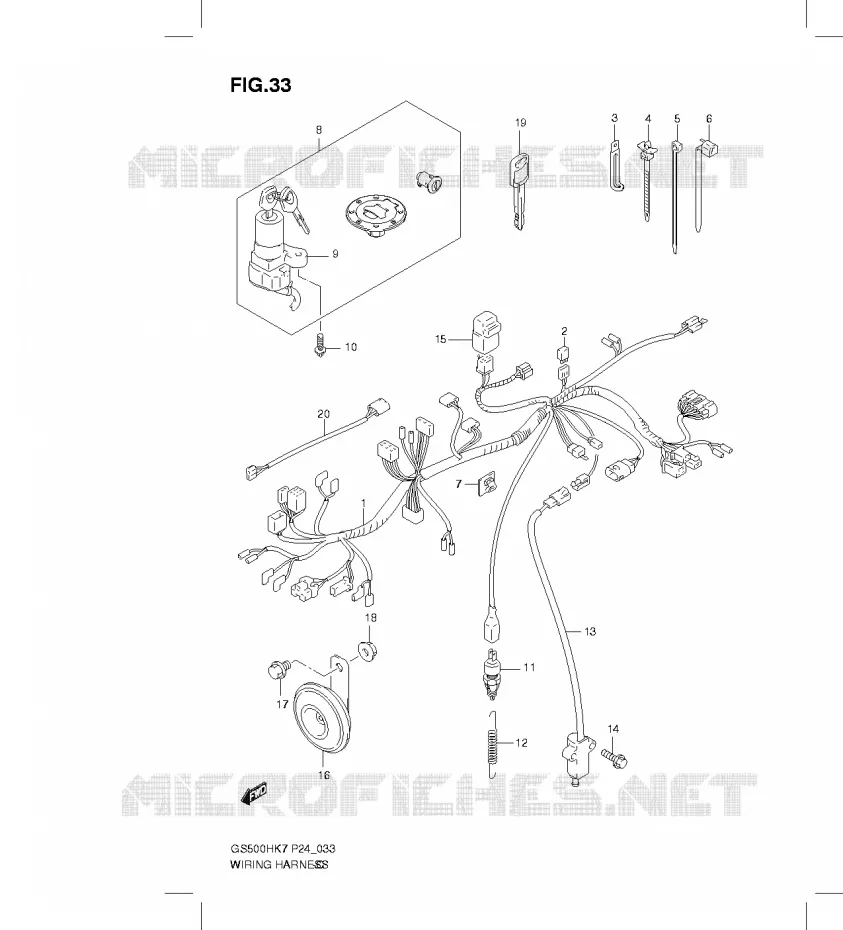 WIRING HARNESS (GS500FH ) Suzuki MOTO 500 GS-E 2010  GS500HL0(P24)