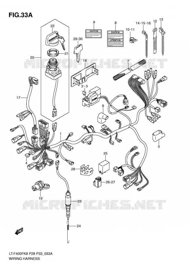 WIRING HARNESS (MODEL L0) Suzuki QUAD 400 KINGQUAD 2009  LT-F400FK9(P28/P33)