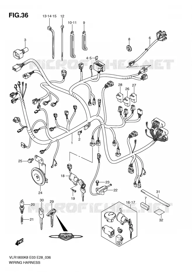 WIRING HARNESS Suzuki MOTO 1800 BOULEVARD 2009  VLR1800TK9(E3/E28)