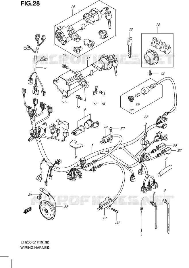 WIRING HARNESS Suzuki SCOOTER 200 BURGMAN 2007  UH200K7(P19)