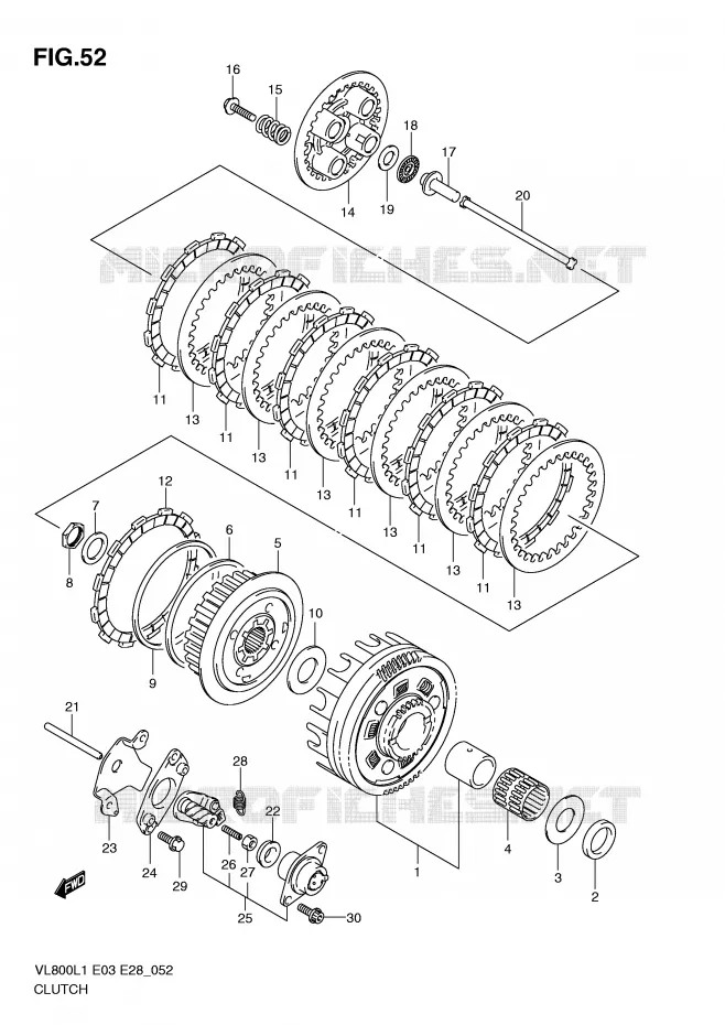 CLUTCH Suzuki MOTO 800 VOLUSIA 2011  VL800CL1(E3/E28)
