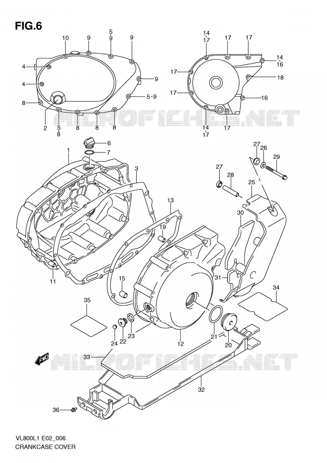 CRANKCASE COVER Suzuki MOTO 800 VOLUSIA 2011  VL800CL1(E2)