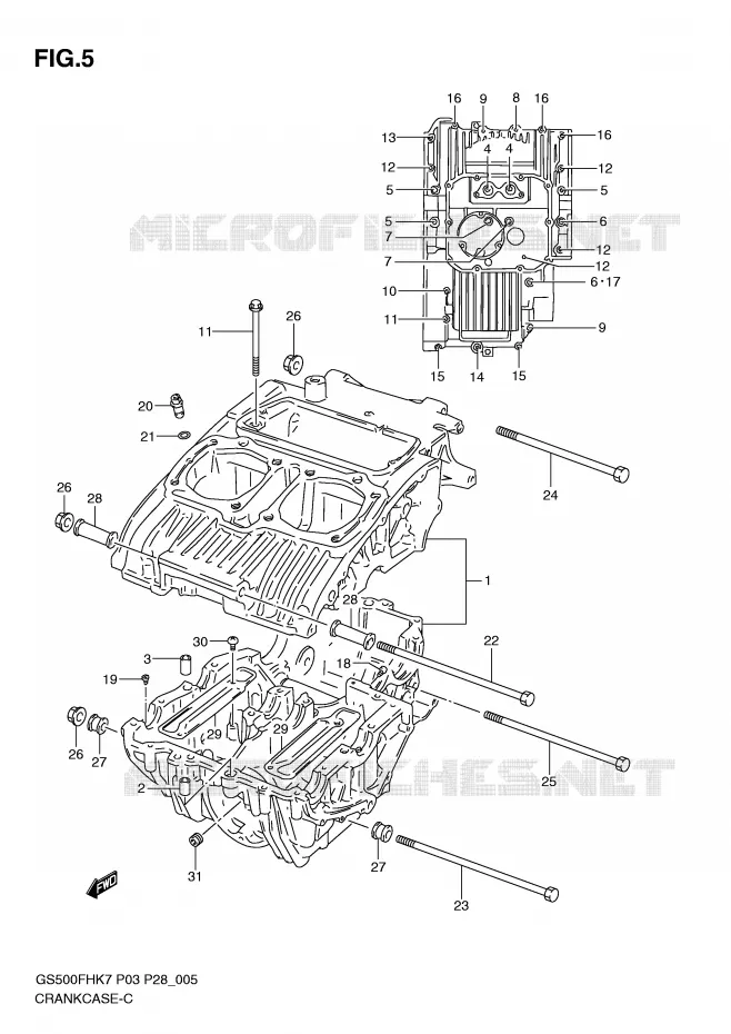 CRANKCASE Suzuki MOTO 500 GS-E 2009  GS500HK9(P3)