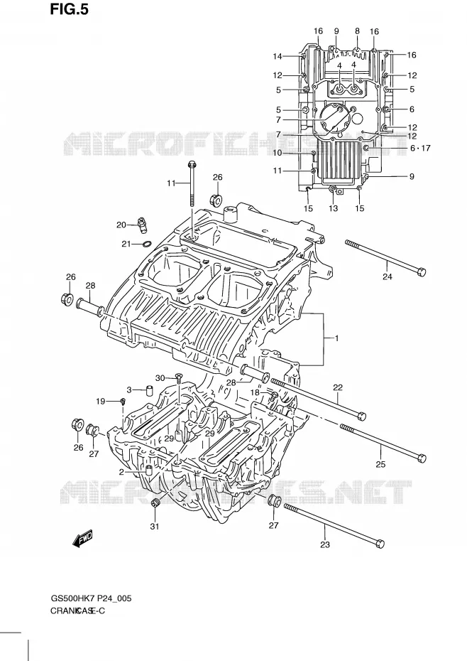 CRANKCASE Suzuki MOTO 500 GS-F 2008  GS500FHK8(P24)