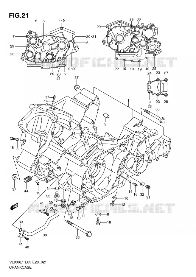 CRANKCASE Suzuki MOTO 800 VOLUSIA 2011  VL800L1(E3/E28)