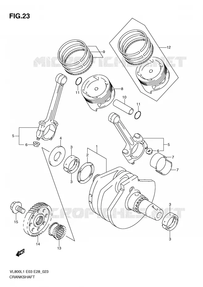 CRANKSHAFT Suzuki MOTO 800 VOLUSIA 2011  VL800CL1(E3/E28)
