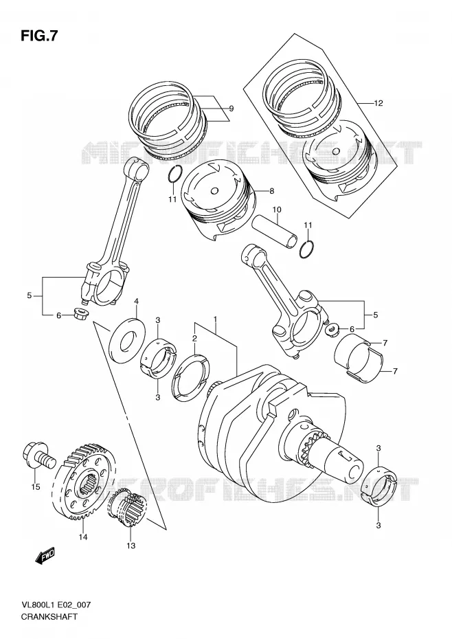 CRANKSHAFT Suzuki MOTO 800 VOLUSIA 2011  VL800L1(E2)