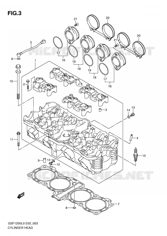 CYLINDER HEAD Suzuki MOTO 1250 BANDIT 2010  GSF1250AL0(E2)