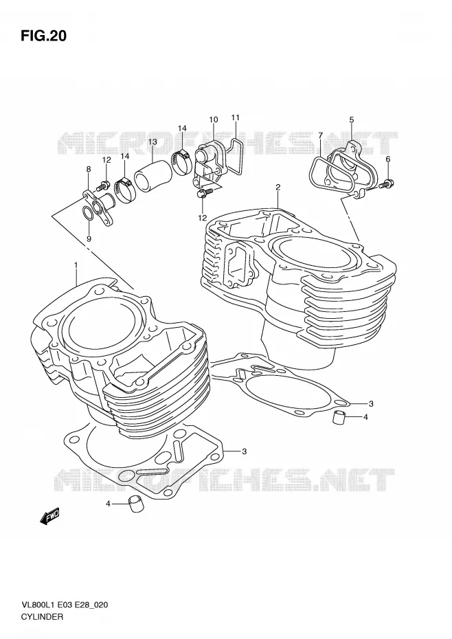 CYLINDER Suzuki MOTO 800 VOLUSIA 2011  VL800L1(E3/E28)