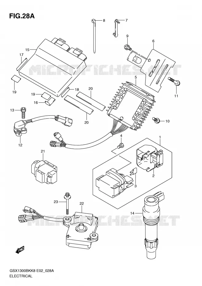 ELECTRICAL (P37) Suzuki MOTO 1300 B-KING 2012  GSX1300BKAU2K8(E2)