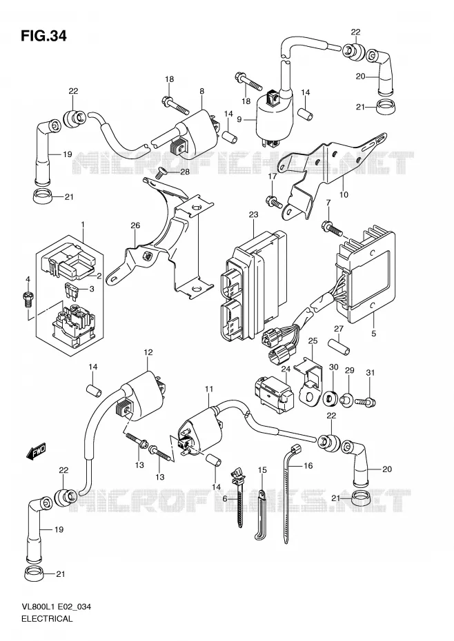ELECTRICAL (VL800TL1 E24) Suzuki MOTO 800 VOLUSIA 2011  VL800CUEL1(E2)