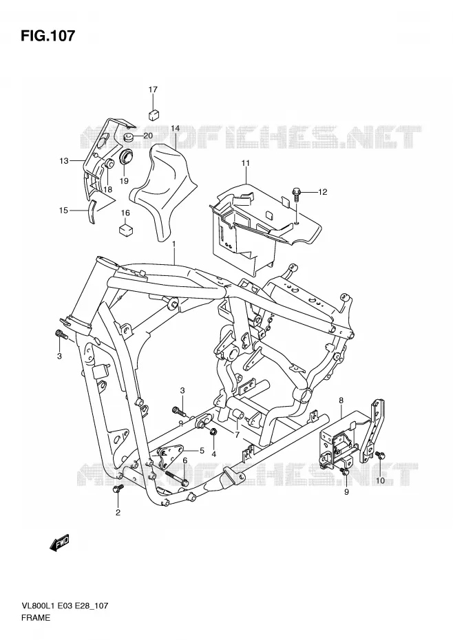 FRAME Suzuki MOTO 800 VOLUSIA 2011  VL800TL1(E3/E28)