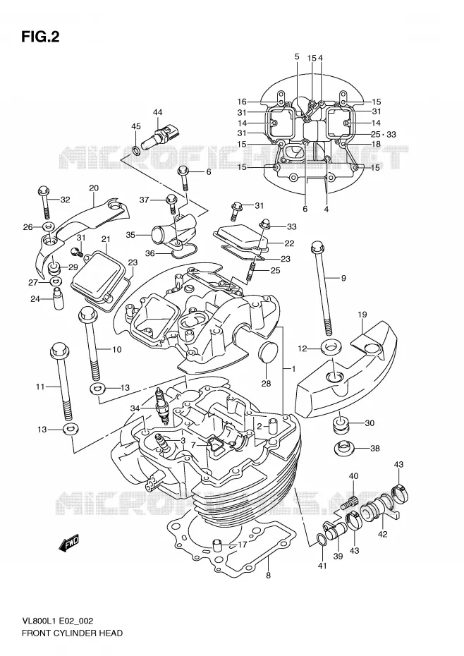 FRONT CYLINDER HEAD Suzuki MOTO 800 VOLUSIA 2011  VL800CUEL1(E2)