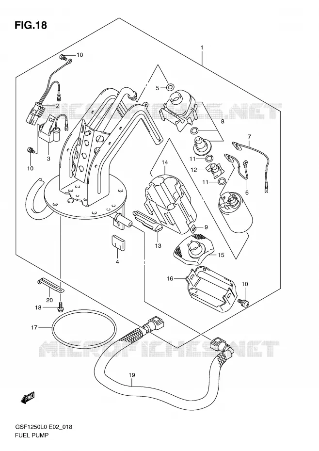 FUEL PUMP Suzuki MOTO 1250 BANDIT 2010  GSF1250AL0(E2)