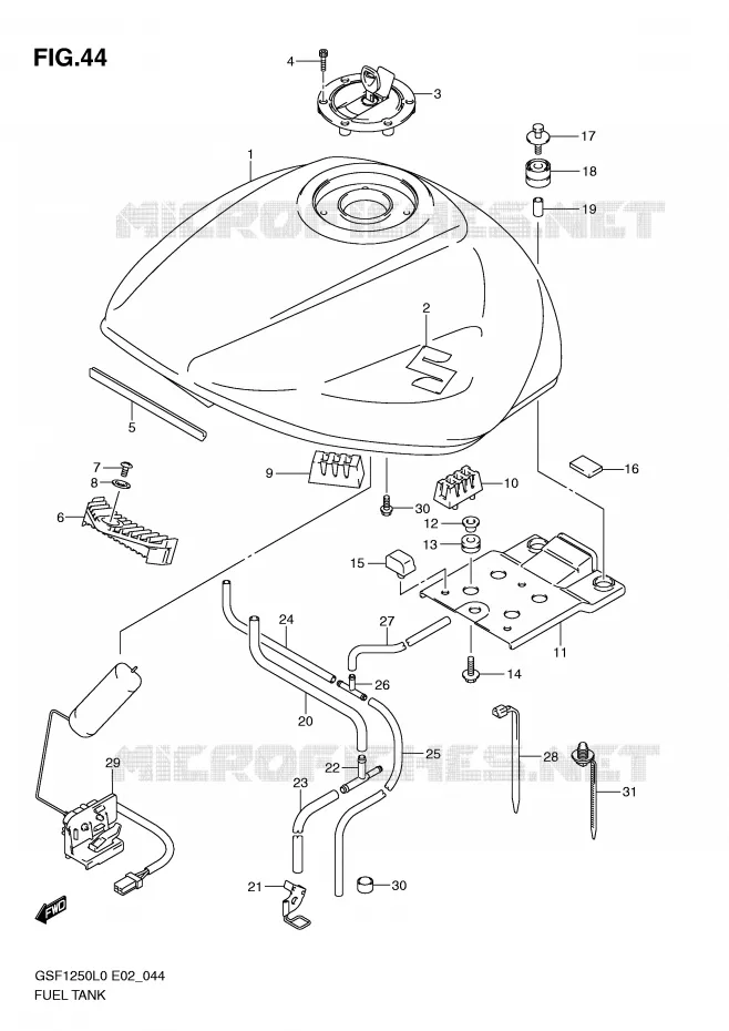 FUEL TANK Suzuki MOTO 1250 BANDIT-N 2010  GSF1250L0(E2)