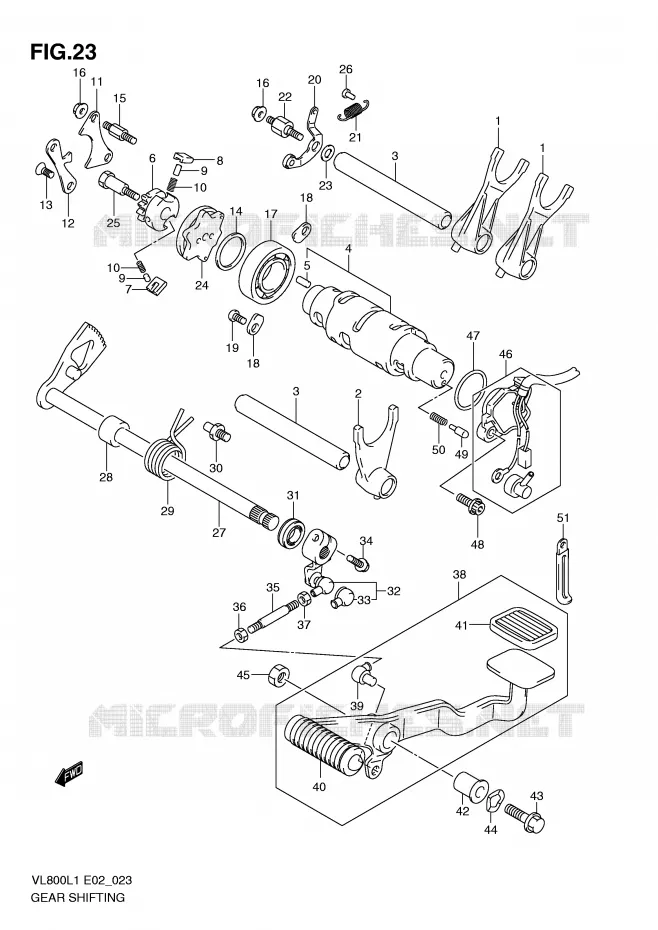 GEAR SHIFTING ASSY Suzuki MOTO 800 VOLUSIA 2011  VL800CUEL1(E2)