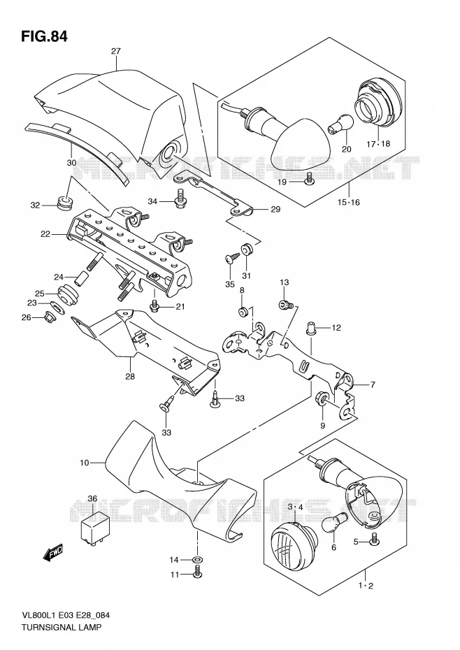 INDICATORS (VL800CL1 E33) Suzuki MOTO 800 VOLUSIA 2011  VL800TL1(E3/E28)