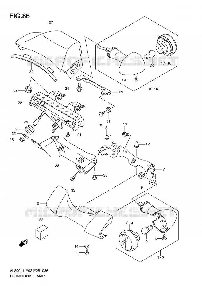 INDICATORS (VL800TL1 E28) Suzuki MOTO 800 VOLUSIA 2011  VL800TL1(E3/E28)