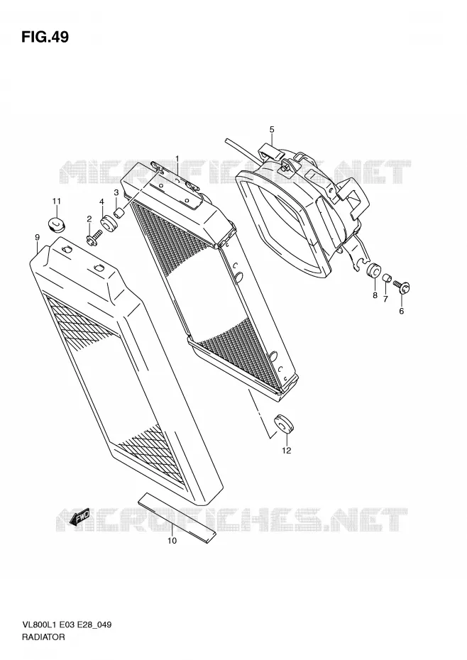 RADIATOR Suzuki MOTO 800 VOLUSIA 2011  VL800CL1(E3/E28)