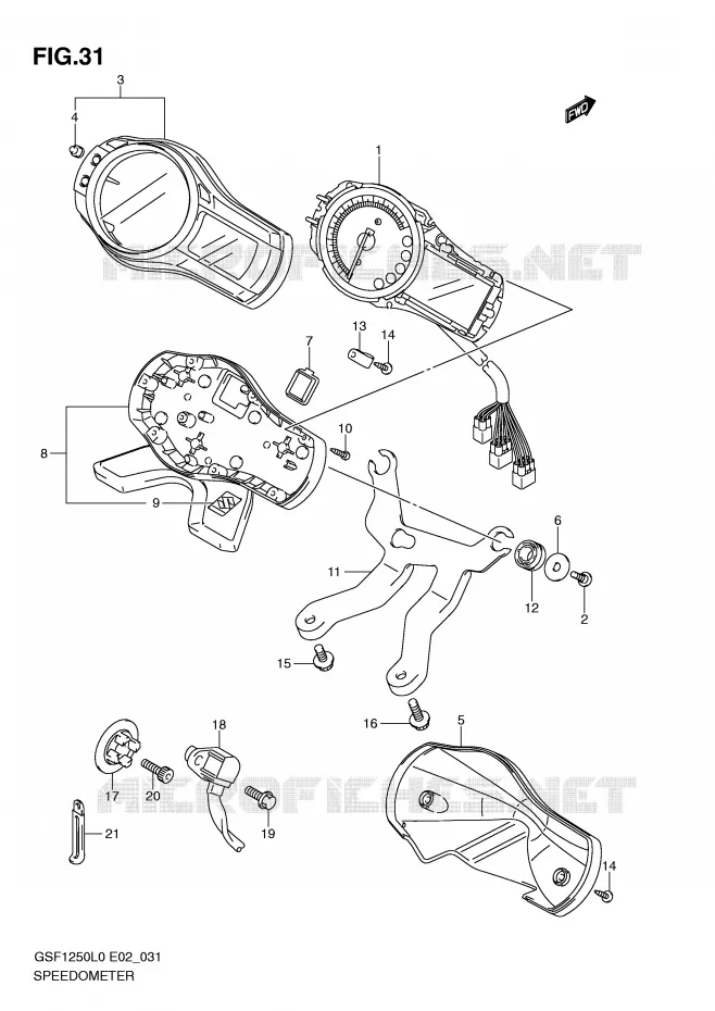 SPEEDOMETER (GSF1250L0) Suzuki MOTO 1250 BANDIT 2010  GSF1250AL0(E2)