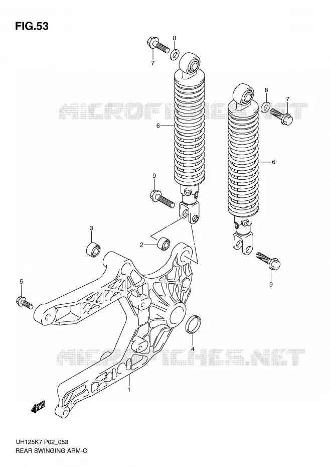 SWINGARM Suzuki SCOOTER 125 BURGMAN 2008  UH125GK8(P2)