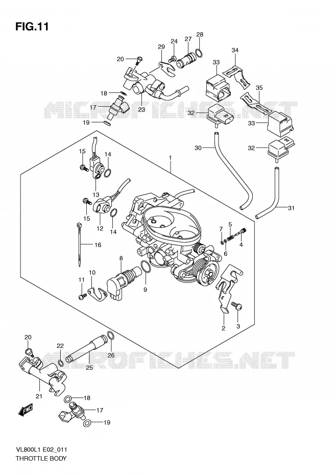 THROTTLE BODY Suzuki MOTO 800 VOLUSIA 2011  VL800CUEL1(E2)
