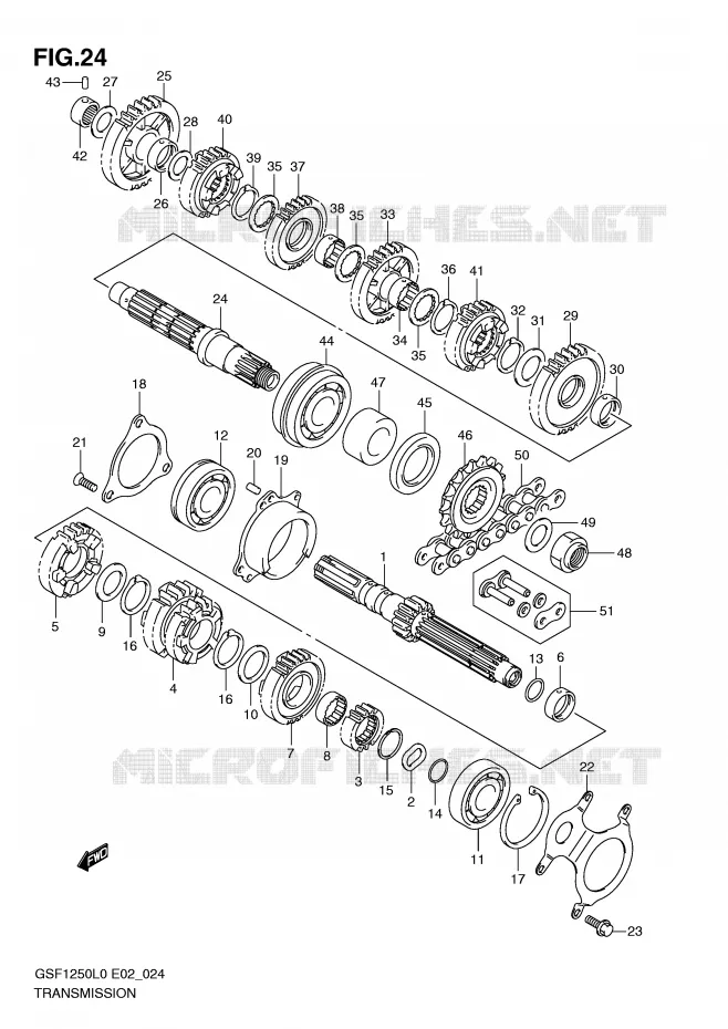TRANSMISSION Suzuki MOTO 1250 BANDIT 2010  GSF1250AL0(E2)