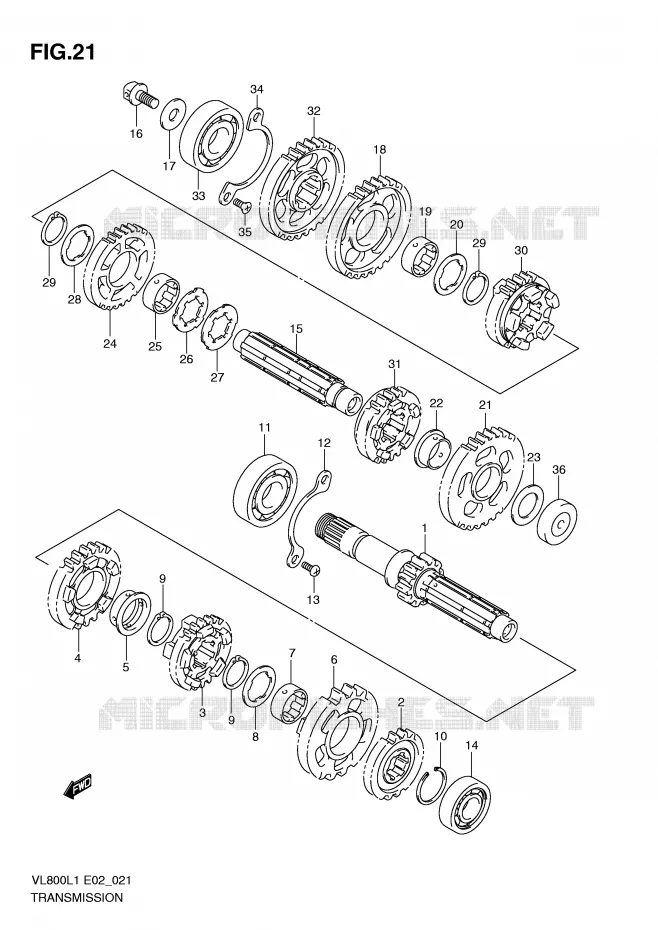 TRANSMISSION Suzuki MOTO 800 VOLUSIA 2011  VL800CL1(E2)