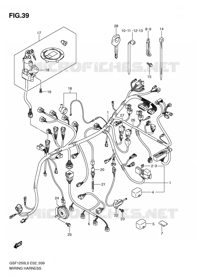 WIRING HARNESS (GSF1250AL0) Suzuki MOTO 1250 BANDIT 2010  GSF1250AL0(E2)