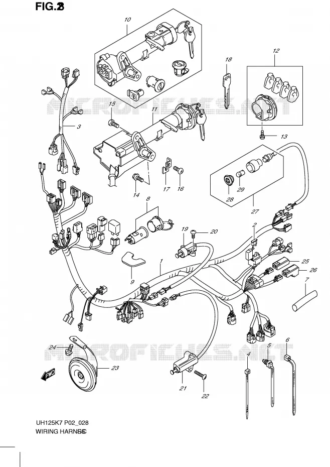 WIRING HARNESS Suzuki SCOOTER 125 BURGMAN 2007  UH125K7(P2)