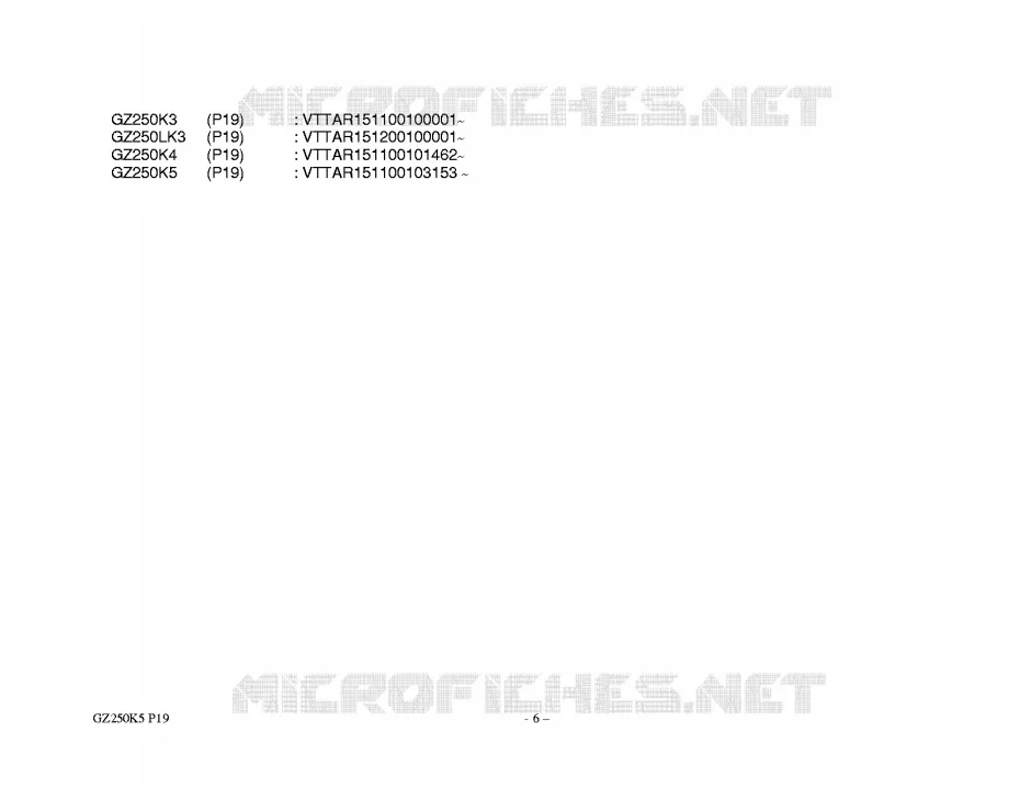 * CATALOG PREFACE * Suzuki MOTO 250 MARAUDER 2005  GZ250K5(P19)