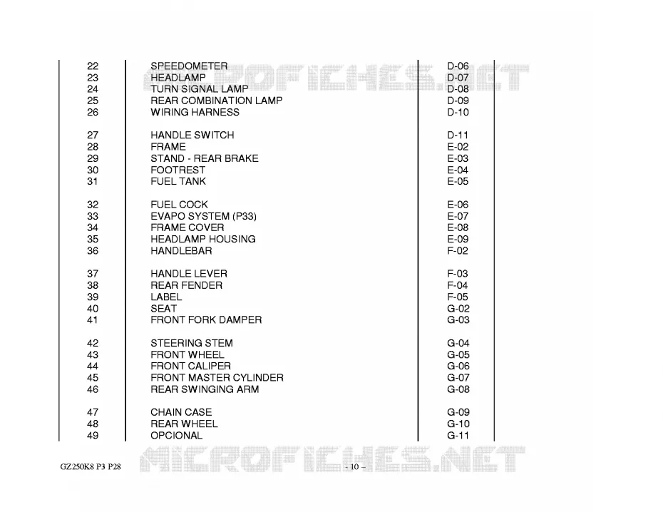 * CATALOG PREFACE * Suzuki MOTO 250 MARAUDER 2009  GZ250K9(P3)