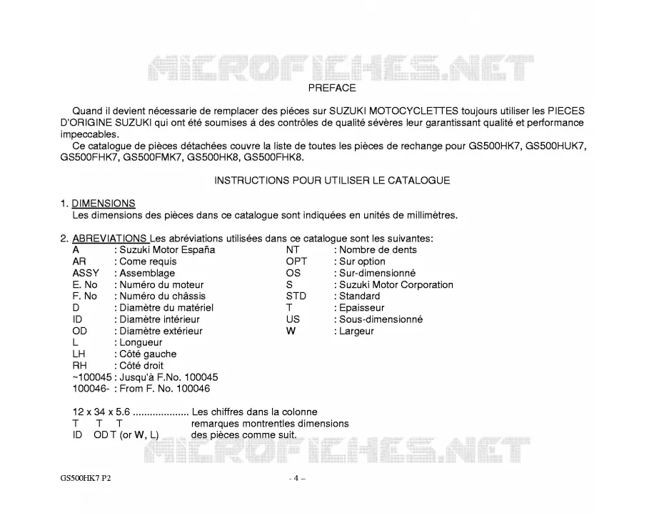 * CATALOG PREFACE * Suzuki MOTO 500 GS-E 2007  GS500HK7(P02)