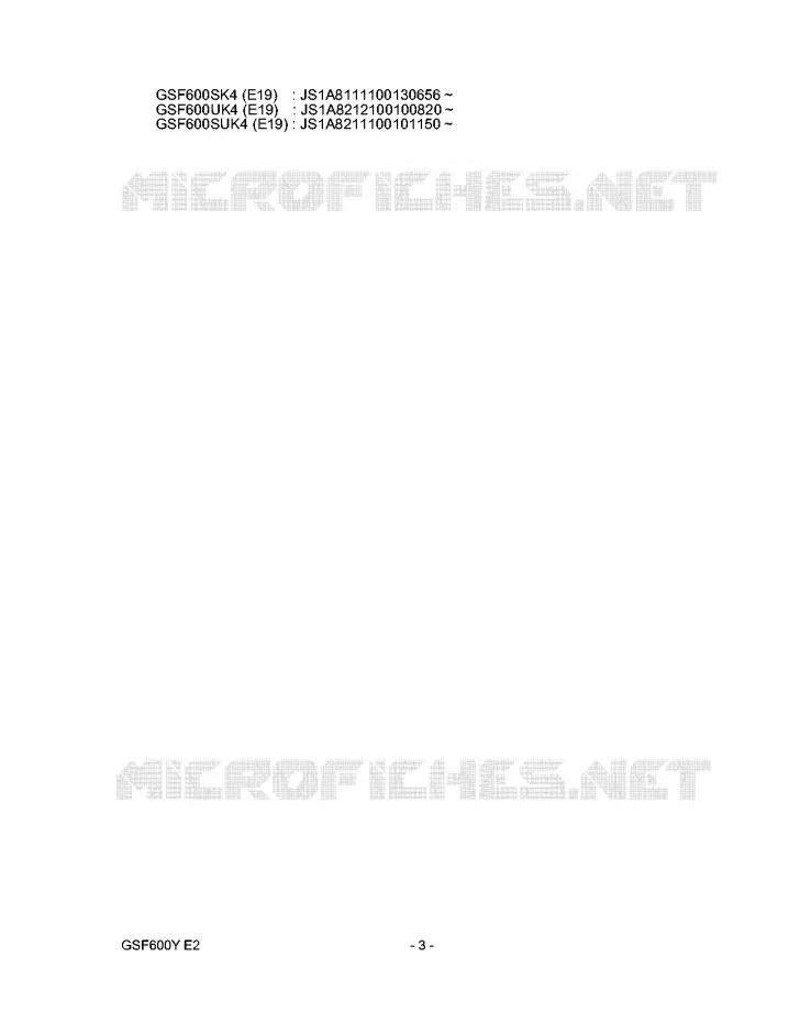 * CATALOG PREFACE * Suzuki MOTO 600 BANDIT 2003  GSF600UK3(E2)