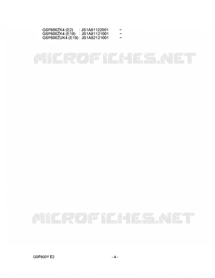* CATALOG PREFACE * Suzuki MOTO 600 BANDIT 2004  GSF600SUK4(E2)