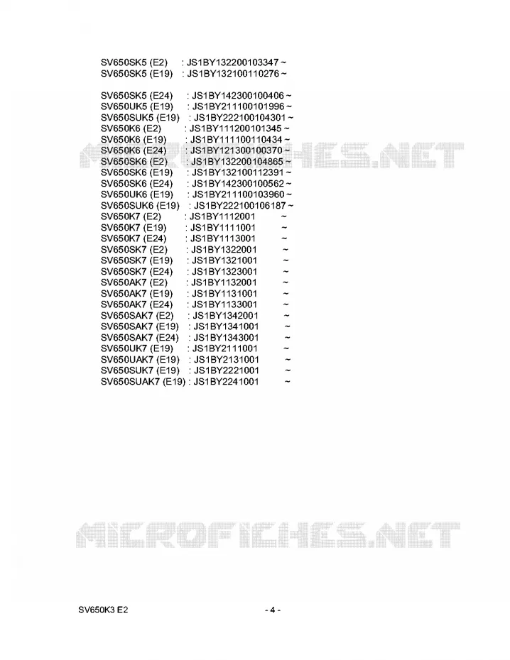 * CATALOG PREFACE * Suzuki MOTO 650 SV-S 2003  SV650SUK3(E2)