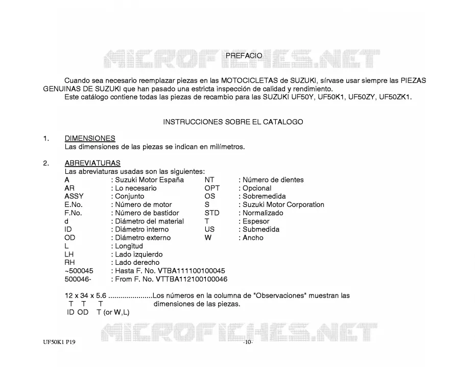 * CATALOG PREFACE * Suzuki SCOOTER 50 ESTILETE 2001  UF50ZK1