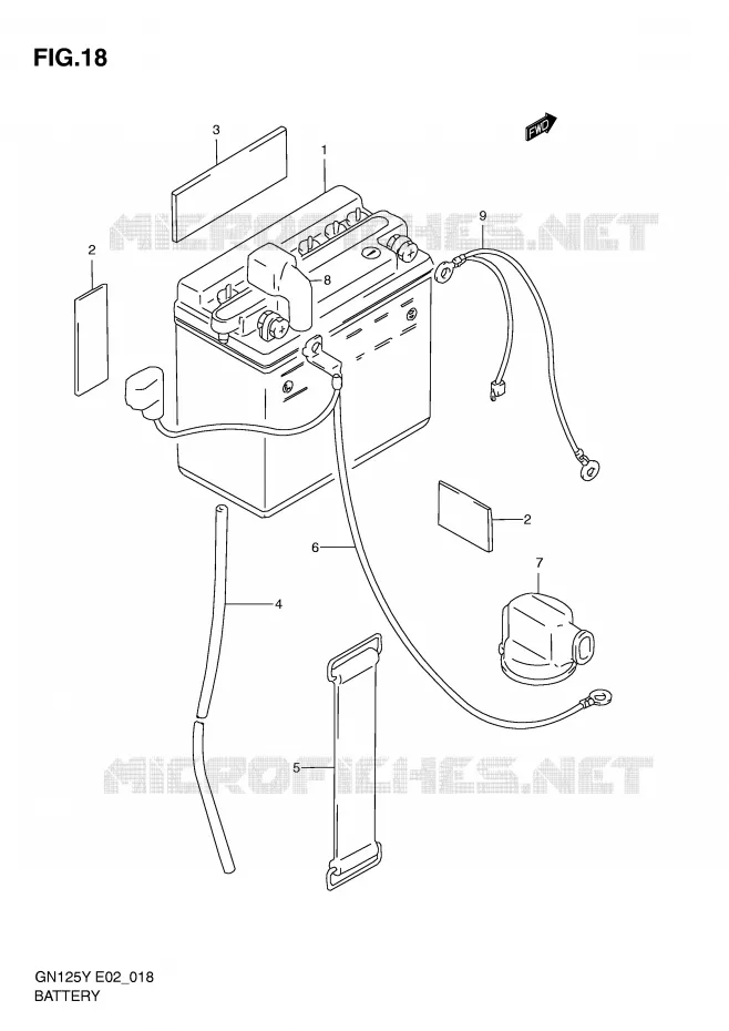BATTERY Suzuki MOTO 125 GN 1999  GN125EX(E2)