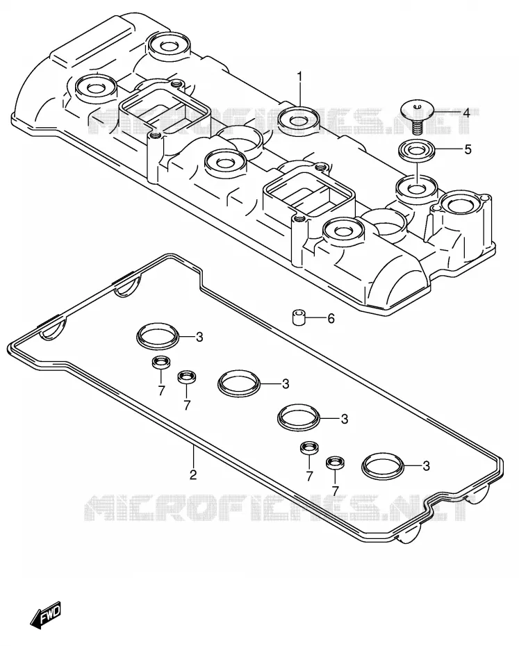 CYLINDER HEAD COVER Suzuki MOTO 750 GSX-R 2001  GSX-R750K1(E2)