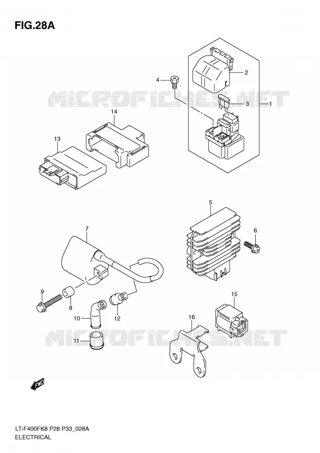 ELECTRICAL (MODEL L0) Suzuki QUAD 400 KINGQUAD 2009  LT-F400FK9(P28/P33)