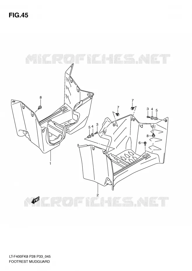 FOOTREST - MUDGUARD Suzuki QUAD 400 KINGQUAD 2009  LT-F400FK9(P28/P33)