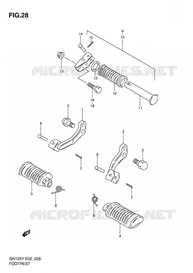 FOOTREST Suzuki MOTO 125 GN 1998  GN125UW(E2)
