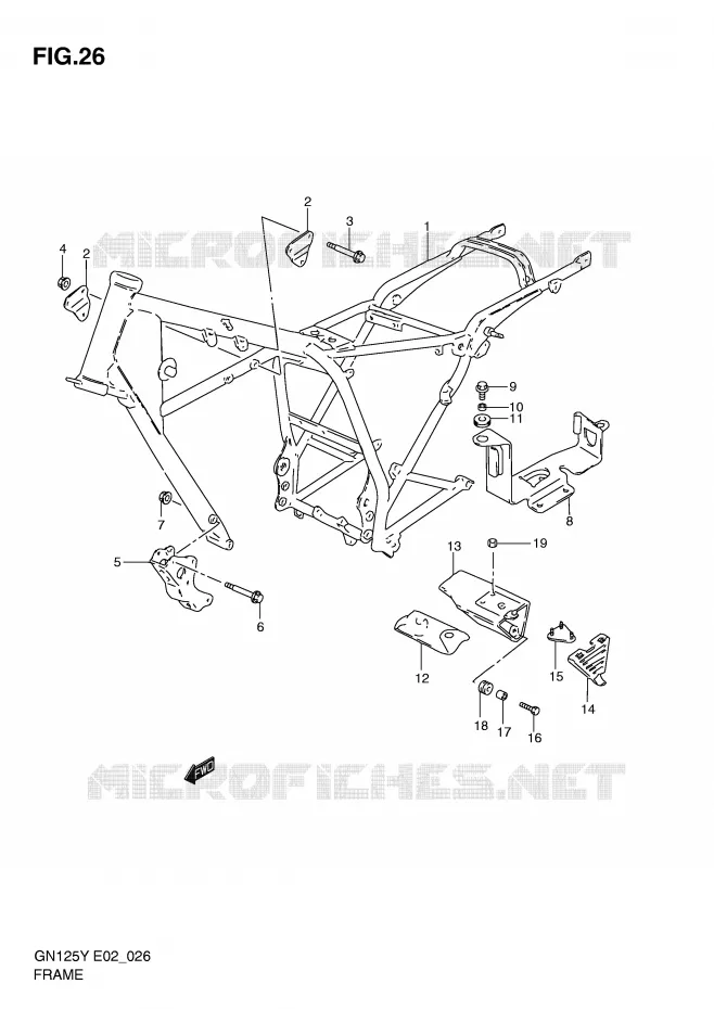 FRAME (MODEL V/W/X) Suzuki MOTO 125 GN 1997  GN125UV(E2)