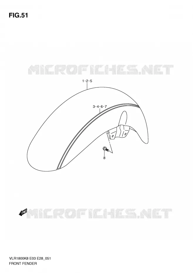 FRONT FENDER Suzuki MOTO 1800 BOULEVARD 2009  VLR1800K9(E3/E28)