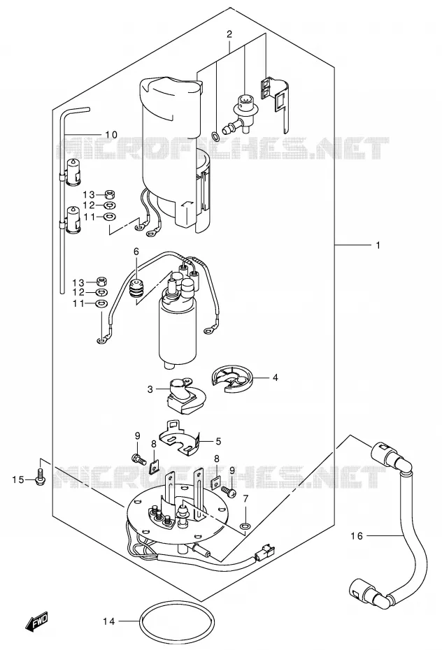 FUEL PUMP (MODEL Y/K1) Suzuki MOTO 750 GSX-R 2003  GSX-R750K3(E2)