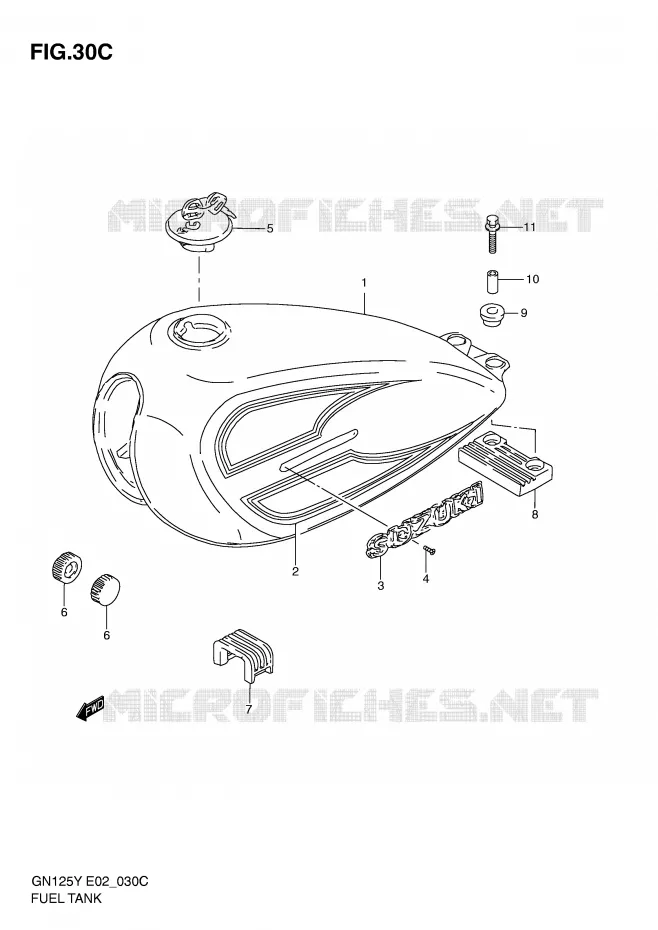 FUEL TANK (MODEL K1) Suzuki MOTO 125 GN 2001  GN125EK1(E2)
