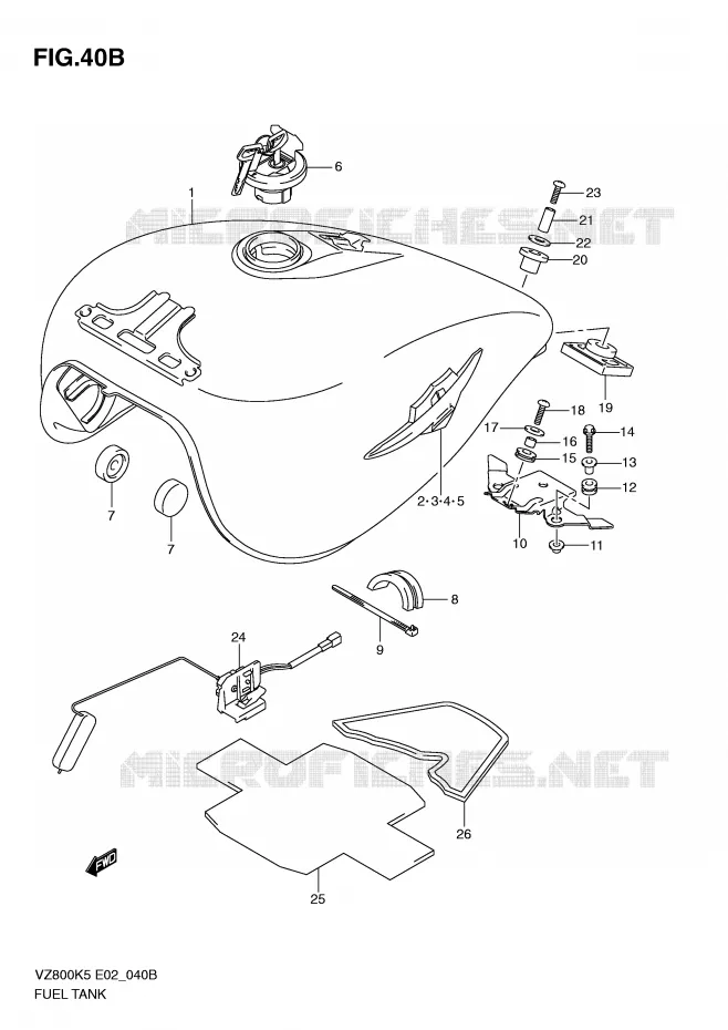 FUEL TANK (MODEL K9) Suzuki MOTO 800 MARAUDER 2008  VZ800K8(E2)