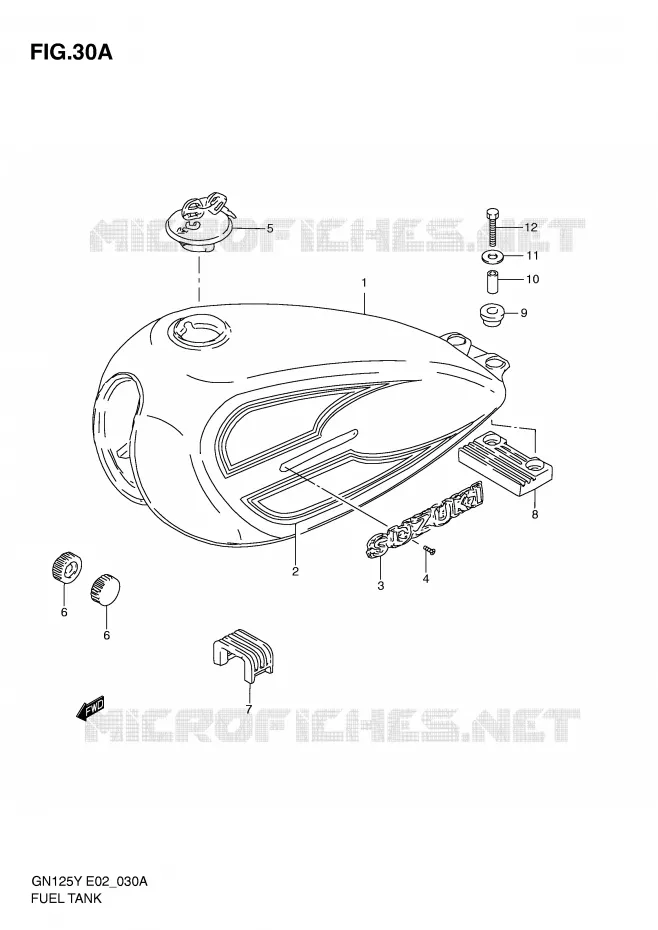 FUEL TANK (MODEL X) Suzuki MOTO 125 GN 1998  GN125EW(E2)
