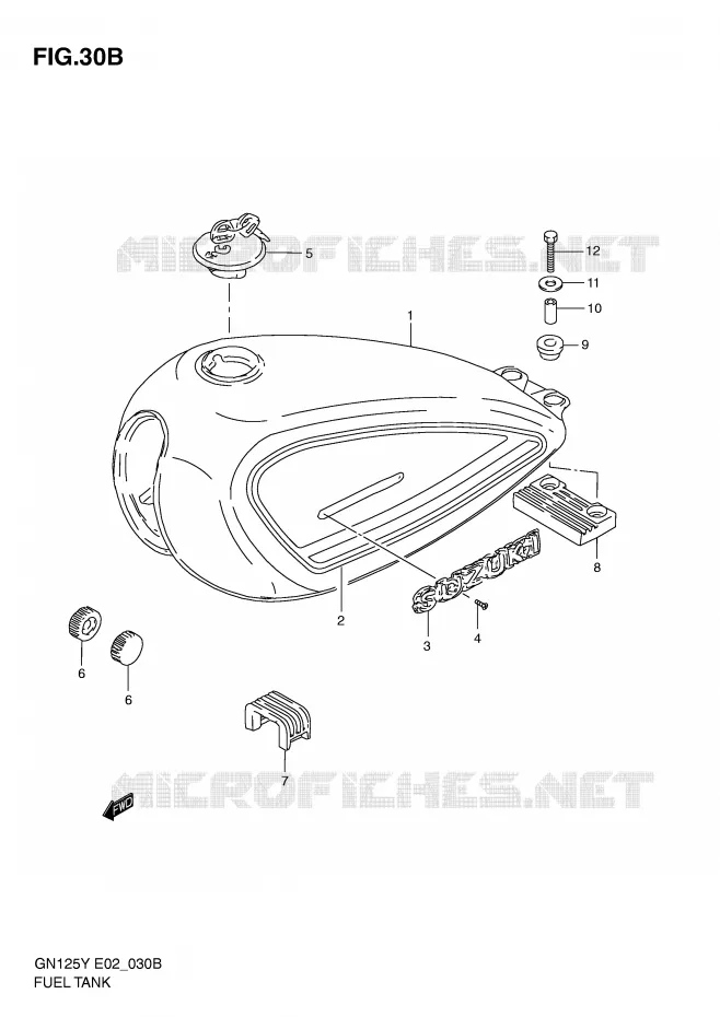 FUEL TANK (MODEL Y) Suzuki MOTO 125 GN 2001  GN125K1(E4)